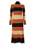 Striped Ribbed Fit & Flare Knitted Dress