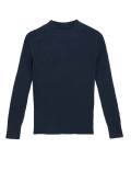 Soft Touch Ribbed Funnel Neck Fitted Jumper