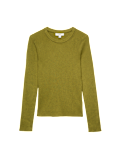Ribbed Crew Neck Fitted Jumper