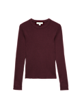Ribbed Crew Neck Fitted Jumper