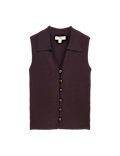 Ribbed Collared Slim Fit Knitted Top