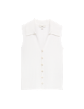 Ribbed Collared Slim Fit Knitted Top