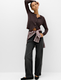 Crew Neck Button Through Cardigan