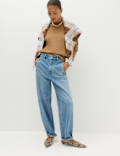 Crew Neck Waisted Slim Fit Jumper