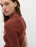 Collared Zip Up Slim Fit Cardigan