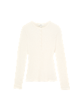 Ribbed Henley Neck Fitted Knitted Top