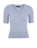 Knitted V-Neck Mock Wrap Top
