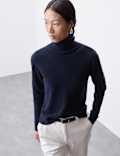 Pure Cashmere Roll Neck Jumper