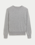 Pure Cashmere Textured Crew Neck Jumper