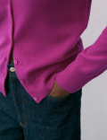 Pure Cashmere Crew Neck Cardigan