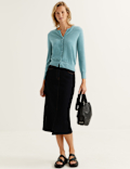 Pure Cashmere Crew Neck Cardigan