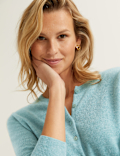 Pure Cashmere Crew Neck Cardigan