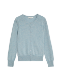 Pure Cashmere Crew Neck Cardigan