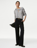 Pure Cashmere Textured Crew Neck Cardigan