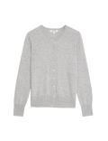 Pure Cashmere Textured Crew Neck Cardigan