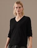 Pure Cashmere V-Neck Relaxed Jumper