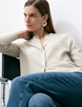 Pure Cashmere Crew Neck Relaxed Cardigan