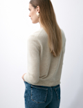 Pure Cashmere Crew Neck Relaxed Cardigan