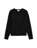 Pure Cashmere Crew Neck Relaxed Cardigan