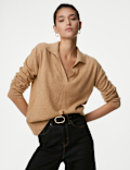 Pure Cashmere Collared Relaxed Jumper