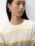 Pure Cashmere Striped Crew Neck Jumper