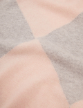 Pure Cashmere Patterned Funnel Neck Jumper
