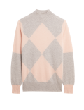 Pure Cashmere Patterned Funnel Neck Jumper