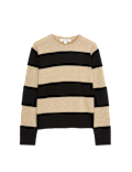Pure Cashmere Striped Crew Neck Jumper