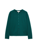 Pure Cashmere Crew Neck Button Front Cardigan
