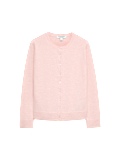 Pure Cashmere Crew Neck Button Front Cardigan
