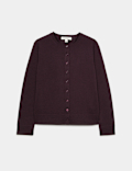 Pure Cashmere Crew Neck Button Front Cardigan