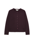 Pure Cashmere Crew Neck Button Front Cardigan