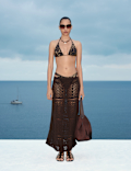 Cotton Rich Pointelle Knitted Maxi Skirt