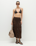 Cotton Rich Pointelle Knitted Maxi Skirt