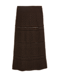 Cotton Rich Pointelle Knitted Maxi Skirt