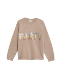 Soft Touch Sequin 'Party' Christmas Jumper