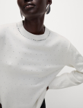Soft Touch Embellished Crew Neck Jumper