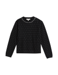 Soft Touch Embellished Crew Neck Jumper