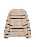 Soft Touch Striped Crew Neck Jumper