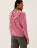 Soft Touch Ribbed Hooded Cardigan