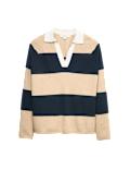 Soft Touch Striped Knitted Rugby Top