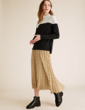 Soft Touch Colour Block Funnel Neck Jumper