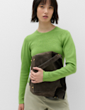 Ribbed Crew Neck Fitted Knitted Top