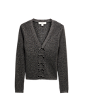 Sparkly V-Neck Bow Detail Cardigan