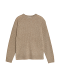 Merino Wool With Cashmere Ribbed Jumper