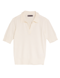 Polo Neck Short Sleeve Knitted Top