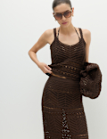 Cotton Rich Pointelle Scallop Edge Knitted Vest