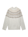 Fairisle Funnel Neck Christmas Jumper With Wool