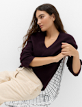 V-Neck Relaxed Jumper With Wool