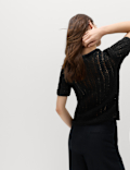 Cotton Rich Textured Knitted Top